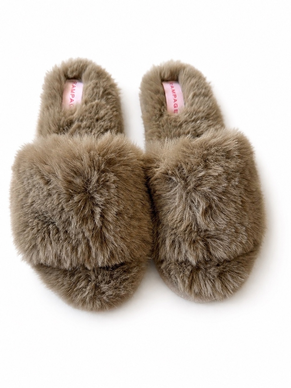 Rampage Plush Faux Fur Slide Slippers